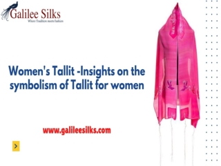 Women's Tallit - Insights on the symbolism of Tallit for women