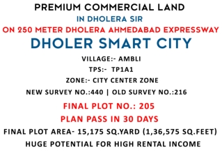 Dholera SIR Land & Plots at Dholera Smart City Call  91 7096961241