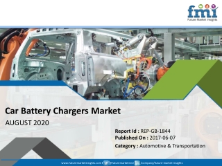 Demand for Car Battery Chargers Set for a Massive Hit in and Post 2020, with Corona Virus Outbreak Projected to Threaten