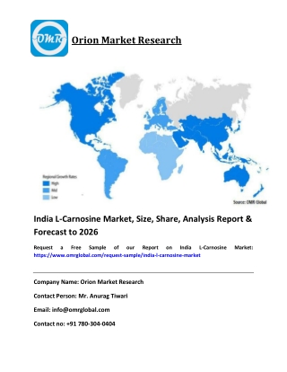 India L-Carnosine Market Size, Comprehensive Analysis & Forecast to 2026