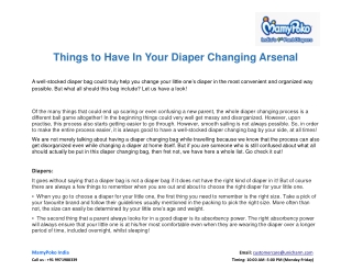 Things to Have In Your Diaper Changing Arsenal