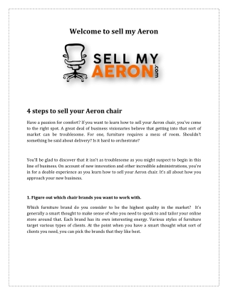 4 steps to sell your Aeron chair