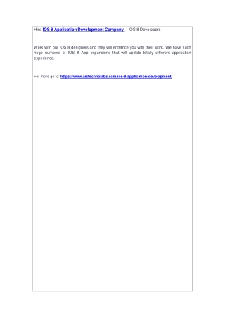 Hire IOS 8 Application Development Company – IOS 8 Developers