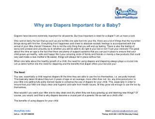 Why Are Diapers Important For A Baby?