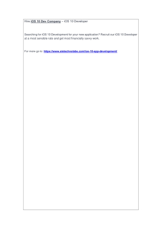 Hire iOS 10 Dev Company – iOS 10 Developer