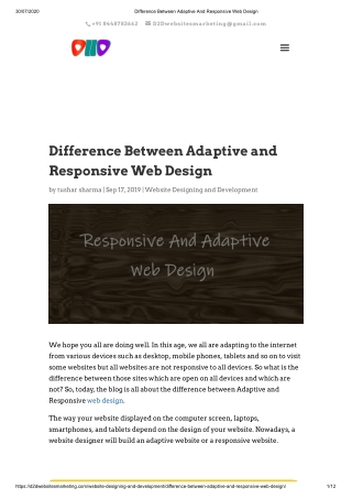 Difference Between Adaptive and Responsive Web Design