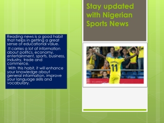 Stay updated with Nigerian Sports News