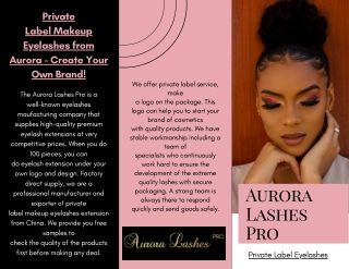 Private Label Makeup Eyelashes from Aurora – Create Your Own Brand!