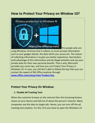 How to Protect Your Privacy on Window 10?