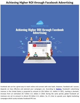 Achieving Higher ROI through Facebook Advertising