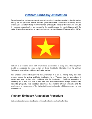 How to do Vietnam Embassy Attestation?