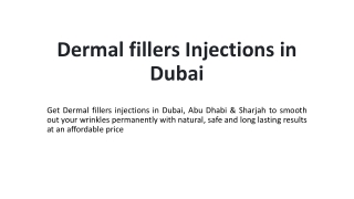 Dermal fillers Injections in Dubai