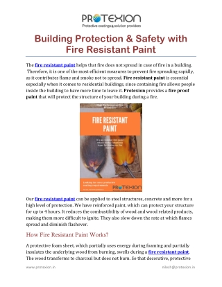 Building Protection & Safety with Fire Resistant Paint