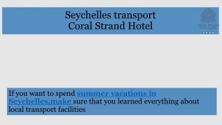 Seychelles transport by Coral Strand Hotel