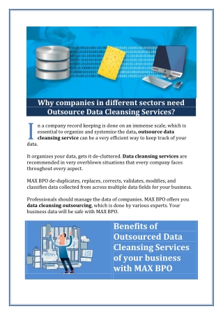 Why Companies in Different Sectors need Outsource Data Cleansing Services ?