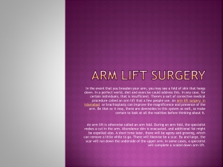 Arm lift surgery