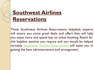 Southwest Airlines Reservations