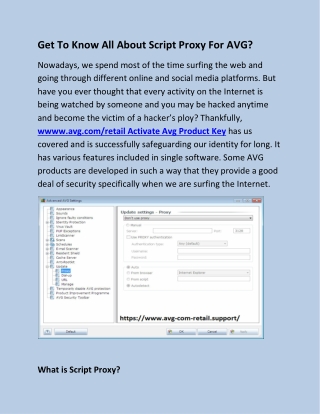 Get To Know All About Script Proxy For AVG?