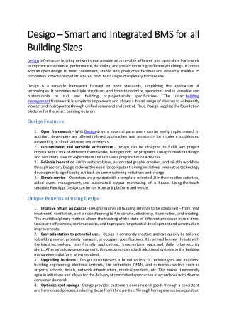 Desigo Smart and Integrated BMS for all Building Sizes