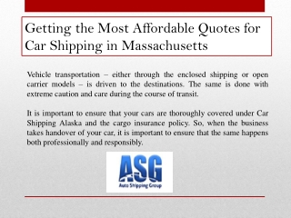 Getting the Most Affordable Quotes for Car Shipping in Massachusetts