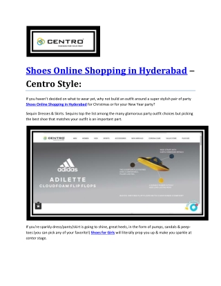 Shoes Online Shopping in Hyderabad – Centro Style: