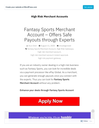 Fantasy Sports Merchant Account – Offers Safe Payouts through Experts