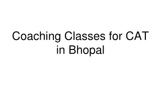 Best Coaching Classes for CAT in Bhopal