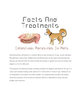 Intestinal Parasities in Pets - Facts and Treatment