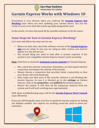 Garmin Express is Not Working with Windows 10?