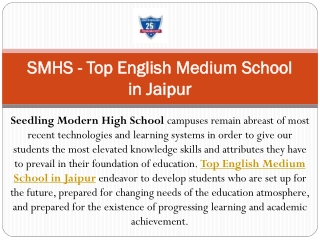 SMHS - Top English Medium School in Jaipur