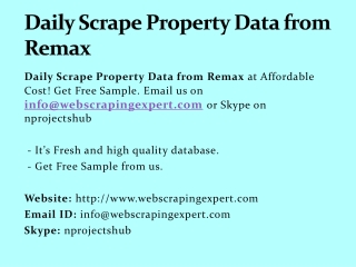 Daily Scrape Property Data from Remax