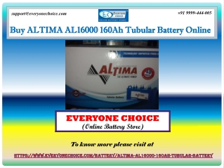 Buy ALTIMA AL16000 160Ah Tubular Battery Online