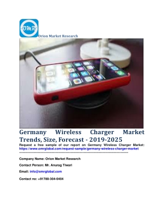 Germany Wireless Charger Market Trends, Size, Forecast - 2019-2025