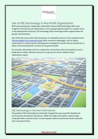 Use of GIS Technology in Non-Profit Organization
