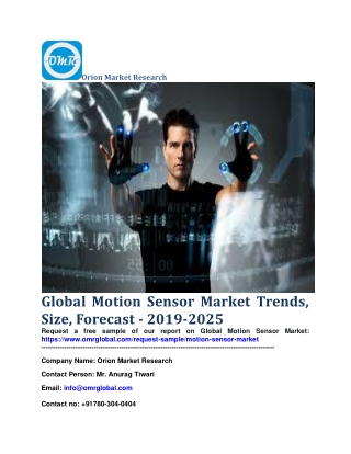 Global Motion Sensor Market Trends, Size, Forecast - 2019-2025