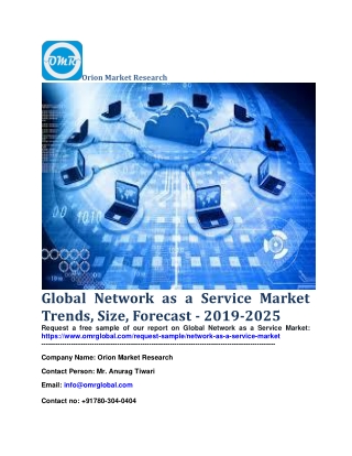Global Network as a Service Market Trends, Size, Forecast - 2019-2025