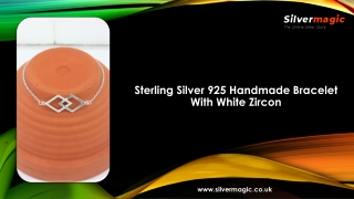 Sterling Silver 925 Handmade Bracelet With White Zircon