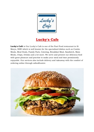 5% off - Lucky's Cafe Restaurant Menu St Marys, NSW