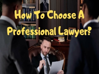 How To Choose A Professional Lawyer?