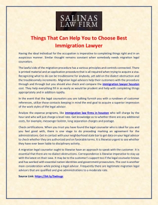 Things That Can Help You to Choose Best immigration lawyer Houston