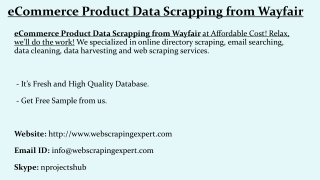 eCommerce Product Data Scrapping from Wayfair