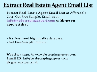 Extract Real Estate Agent Email List