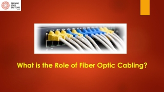 What is the Role of Fiber Optic Cabling?