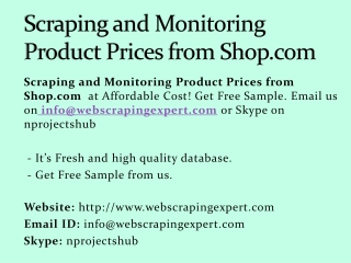 Scraping and Monitoring Product Prices from Shop. com