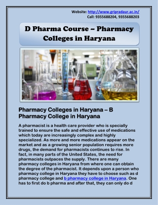 Choose the Best Pharmacy Colleges in Haryana