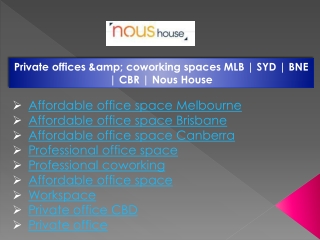 Affordable office space
