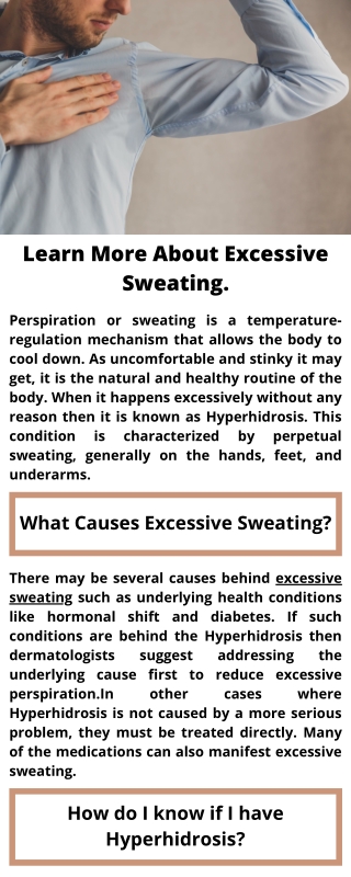 Treatments for Excessive Sweating In Michigan