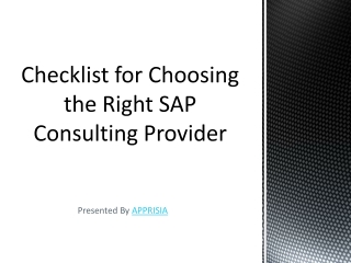 Checklist for Choosing the Right SAP Consulting Service Provider