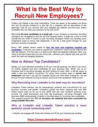 What is the best way to recruit new employees?