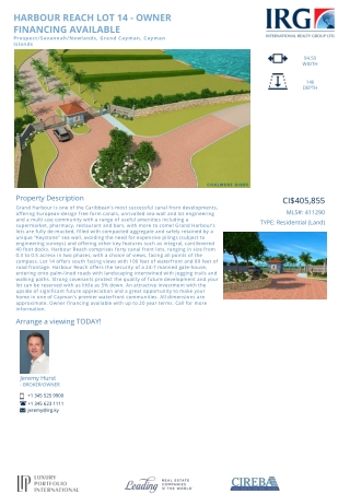 HARBOUR REACH LOT 14 - OWNER FINANCING AVAILABLE-411290 - Residential Land in The Cayman Islands
